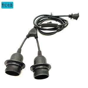 <b>E27</b> <b>Lamp</b> <b>Holder</b> 10A 250V Dual Outlet With Switch For Indoor Lighting - Product Image 1