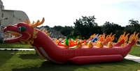 Bateau Dragon Gonflable Rouge Personnalisé à Voie Unique, Certifié CE, en PVC, pour Jeux de Remorquage en Eau Chaude et Location
