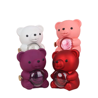 Cadeaux pour la fête des mères, boîte à bijoux en forme d'ours rose mignon, boîte à bijoux rotative de luxe en forme d'ours