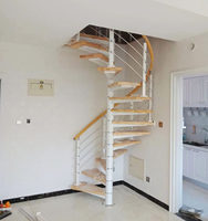 Escalier en colimaçon à poutre droite, gain de place pour petite maison, moderne, classique, durable, personnalisable
