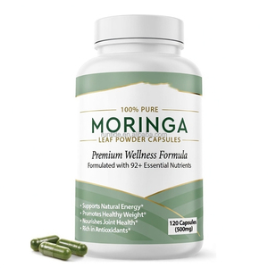 ราคาโรงงาน รับผลิตฉลากแบรนด์ตามสั่ง ผงใบมะรุมบริสุทธิ์ 100% สารสกัดแคปซูลสารต้านอนุมูลอิสระ ISO9001 GMP 120 - Product Image 1