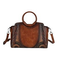 Tas Tangan Kulit PU Retro Modis - Tas Selempang Kasual Bermotif Bunga untuk Wanita, Tas Selempang untuk Penggunaan Sehari-hari