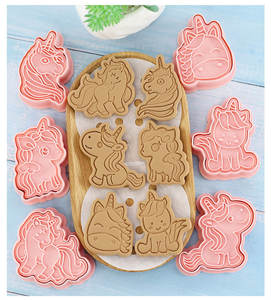 Juego de 6 Cortadores de <span class=keywords><strong>Galletas</strong></span> con Forma de Unicornio, Moldes de Plástico 3D para <span class=keywords><strong>Galletas</strong></span>, Sellos para <span class=keywords><strong>Galletas</strong></span>, Herramientas para Hornear y Repostería - Product Image 4
