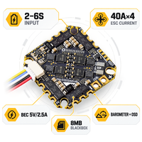 Contrôleur de vol JHEMCU GHF722AIOHD 40A AIO F722 pour drone FPV Betaflight HD OSD 2S 6S DShot600 I2C LED Métal
