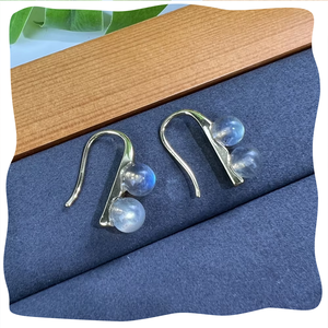 Boucles d'oreilles clous en labradorite naturelle chatoyante personnalisées, plaquées or 18 carats, style bohème, pour femmes, fiançailles, vente chaude - Product Image 2