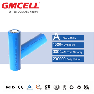แบตเตอรี่ลิเธียมไอออน GMCELL 18650 3000mAh 3.7V เกรด A ความจุสูง 10C แบตเตอรี่แบบชาร์จได้ - Product Image 1