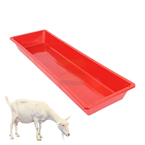 Abreuvoir en <span class=keywords><strong>plastique</strong></span> PP rouge de 1 m pour moutons et chèvres, facile à nettoyer, empilable, abreuvoir pour animaux de ferme - Product Image 1
