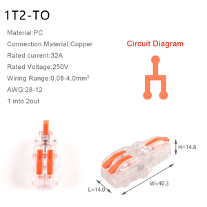 Fast Wire <strong>Connector</strong> 1 in Multiple Out Electrical Splitter Plug-in Terminal Block Docking Orange Lever Connectors for Home Light - Product Image 3