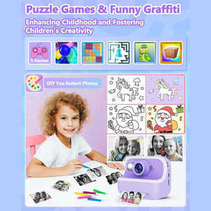 Appareil photo numérique instantané pour enfants 48MP avec fonction Super Macro, mise au point fixe, prise <span class=keywords><strong>de</strong></span> vue Priorité Visage en basse luminosité et qualité supérieure - Product Image 2