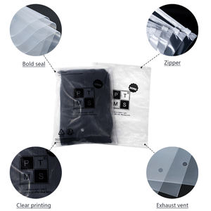 Sac d'emballage plastique pour vêtements, avec fermeture éclair coulissante, imprimé sur mesure, givré, biodégradable, pour t-shirts et vêtements - Product Image 3