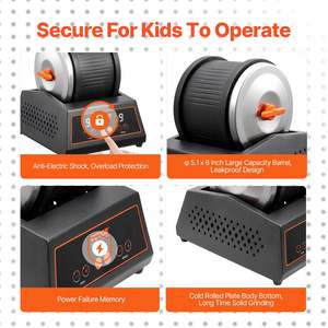 Máquina de vaso de roca DB de 9 velocidades, Kit de pulido de roca de acero inoxidable de 4 libras con temporizador de 9 días para pulir joyas - Product Image 5