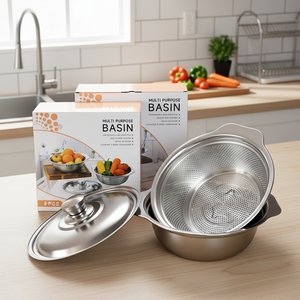Colador de Acero Inoxidable 201 de Fábrica, Ecológico, Moderno, Duradero, Apto para <span class=keywords><strong>Lavavajillas</strong></span>, para Frutas, Arroz y Otros Alimentos - Product Image 1