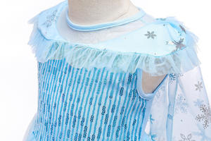 بيع بالجملة فساتين أطفال إلسا بلا أكمام الأزرق فستان الأميرة هالوين كرنفال حفلة الأميرة إلسا زي مع الملحقات - Product Image 3