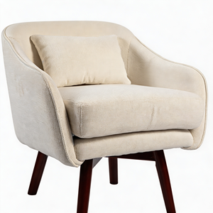 Chaises de salle à manger en bois VANBOW, style tendance, fauteuil en tissu, chaise de détente - Product Image 4