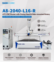 Routeur CNC 5 axes ATC avec axe rotatif, tête pivotante à 180 degrés, moteur et pompe pour la sculpture 3D sur bois, mousse et meubles