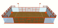 Terrain de padel extérieur à protection UV, longue durée de vie, hautement résistant aux intempéries, terrain de padel panoramique