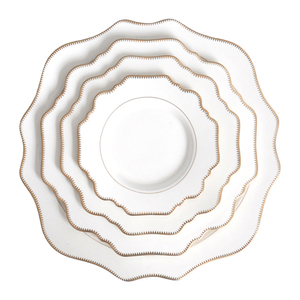 Offre Spéciale – Assiettes de Dîner en Céramique Blanches Modernes de Luxe Nordique avec Bordure Dorée, Assiettes Octogonales Festonnées en Céramique pour la Vaisselle de Restaurant - Product Image 1