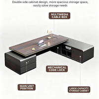 Bureau de direction moderne de luxe avec deux armoires de rangement et serrure à code mécanique pour le mobilier de bureau du PDG