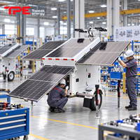 7m Elektrischer Mast Mobiler Solar-Beleuchtungsturm 600W LED mit Anhänger und Stabilisatoren für Straßeninstandhaltung