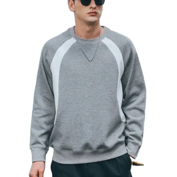Rancang Kaus Anda Sendiri Kaus Pullover Lengan Raglan Blok Warna Pria dengan Logo Anda Oleh Produsen Pakaian