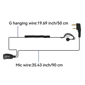 Auricular con Gancho para la Oreja para Restaurante, Cable Retráctil de 2 Pines para Walkie Talkie de Seguridad UV5R UV32 TK2000 TK3000 Baofeng, Auricular PTT - Product Image 4