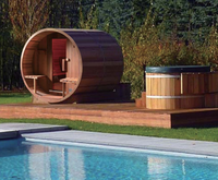 Kit de sauna en cèdre Hemlock, rouge, canadien, pour 4 à 6 personnes, extérieur, hôtel, style européen moderne, bois massif, panneau de commande informatique infrarouge