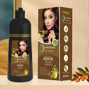 Logo personalizzato 400ml olio di Argan <span class=keywords><strong>marrone</strong></span> tinture per capelli Shampoo di lunga durata Semi-permanente di colore <span class=keywords><strong>marrone</strong></span> scuro per uso salone - Product Image 1