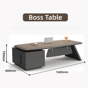 Venta al por mayor de muebles de oficina de <span class=keywords><strong>madera</strong></span> Escritorio de oficina ejecutiva en forma de L Gerente de lujo Ceo Mdf <span class=keywords><strong>Mesa</strong></span> de oficina con gabinete lateral - Product Image 3