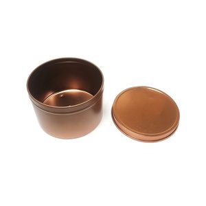 Rose Gold Round Metal Tin Candle Containers 8oz 12oz Candle Jars <b>Empty</b> Candle Tin Can Small Tin <b>Box</b> - Product Image 2