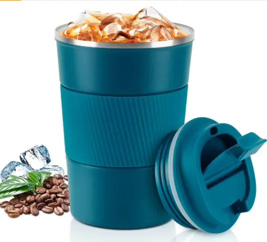 Kahve seyahat kupa dökülmeye dayanıklı sızdırmaz 14oz yalıtımlı kahve kapaklı kupa bardak küçük kahve termos gitmek