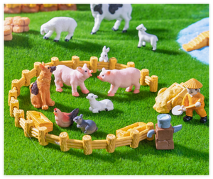 Resina sfusa maiale di mucca coniglio cane di pecora di pollo di plastica piccolo giocattolo Pvc animali da fattoria bambini educazione precoce collezione prescolare - Product Image 6