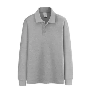 ゴルフスポーツシャツのための高品質のカスタムコットンポロシャツデザイン長袖空白色ポロTシャツ男性