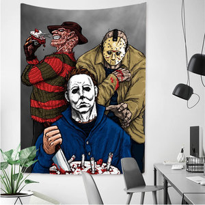 <span class=keywords><strong>Película</strong></span> de terror el payaso regresa tapiz colgante de pared Horrible juego de niños Chucky carnicero monja Halloween tapiz decoración de dormitorio - Product Image 1