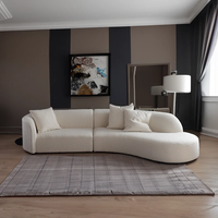 Großhandel Modernes Weißes Gebogenes Stoff-Ecksofa 2-Sitzer Gepolsterte Büro-Couches Apartment-Möbelset