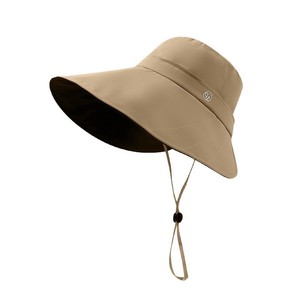 Bucket Hat Wide Brim Sun Protection UV Shield Outdoor Windproof Breathable Solid Color Nylon Adult Women's Summer Hat - Product Image 1