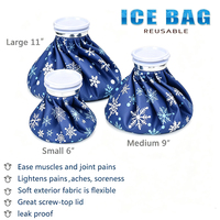 Sac de glace bleu réutilisable pour blessures, classique, anti-fuite, élastique, pour cheville, genou, coude, visage, traitement par le froid et la chaleur