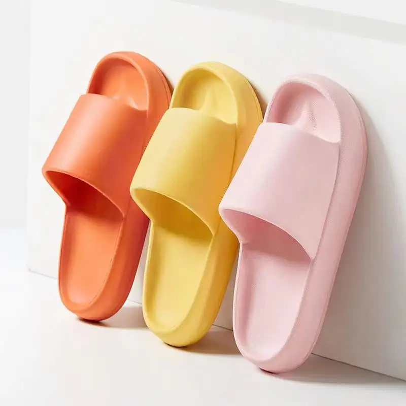 Thick EVA Foam Shower Slides Slipper Non-Slip Quick Drying Comfy Pillow Cloud Slippers for Women to Shower Home Spa Beach