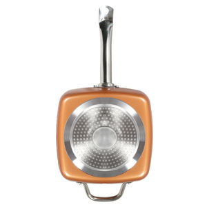 Fabrik direkt verkauft als auf TVNon Stick Aluminium Kochgeschirr Set quadratischen Topf Bratpfanne Kupfer Farbe Aluminium Bratpfanne - Product Image 6