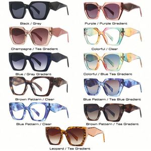Lunettes de soleil tendance 2022, surdimensionnées, dégradées, de forme polygonale, œil de chat, pour femmes - Product Image 5