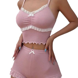 Ensemble de lingerie féminine Meriga MRJ-26001 en tissu éponge sans couture, imprimé léopard, avec dentelle et broderie, pour le commerce extérieur - Product Image 4