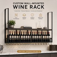 Présentoir à vin flottant en fer métallique mural moderne Refroidisseur suspendu durable pour le stockage des fêtes Durable