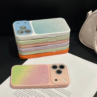 Coque de téléphone à cadre caméra dégradé scintillant pour iPhone 18 Pro Max 17 16 15, couleur bonbon, protection intégrale de l'objectif