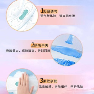 ผ้าอนามัยเบสวิลแบบมีปีก ระบายอากาศได้ดี ซึมซับดี สัมผัสนุ่ม ใช้แล้วทิ้ง สำหรับผู้หญิง ใช้ได้ทั้งกลางวันและกลางคืน ชุด 5 ชิ้น - Product Image 1