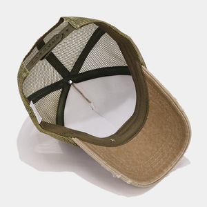 Mới đến hai giai điệu màu lưới Trucker <span class=keywords><strong>hat</strong></span> 5 tấm Mũ đau khổ phai mờ bông CHA mũ thể thao Mũ bóng chày - Product Image 6