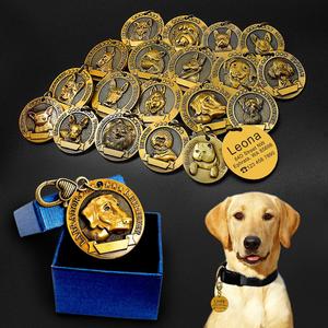 Chiot chat ID nom étiquettes chien ID étiquette gravé collier accessoires chiens colliers pendentifs métal Pet chien étiquettes personnalisées - Product Image 1