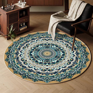 Alfombra Redonda Elegante con Diseño de Medallón, Imitación de Cachemira, para Sala de Estar, Dormitorio, Decoración del Hogar, 6 pies, Estilo Vintage - Product Image 5