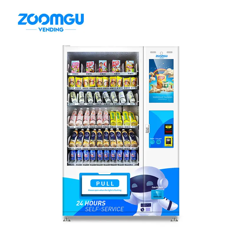 Lanche de varejo distribuidores automáticos de bebidas, lanche/bebidas comercial de grau alimentício, máquina de venda de bebidas frias