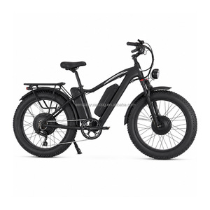 Bicicletta Elettrica da Montagna con Pneumatici Larghi da 26 Pollici, Doppio Motore, 52V 23Ah 2000W, Bianco-Nero, Blu-Nero, per Spiaggia, Neve, Fuoristrada, Assistita, SeekFar - Product Image 1
