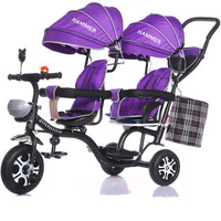Tricycle pour jumeaux à pneus gonflables homologué CE, best-seller / Tricycle pour enfants pour jumeaux / Poussette pour jumeaux