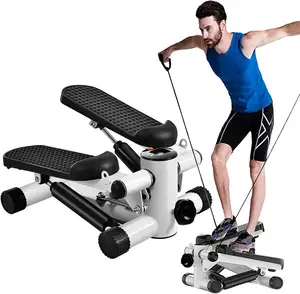 Steppers para exercícios, equipamento portátil para exercícios em casa, resistência ajustável, escada com faixas de treinamento de braços